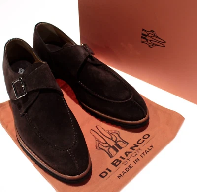 Di Bianco NWD Treviso Single Monk Strap Dress Shoes Size 41 US 8 in Brown Suede - Image 1 of 4
