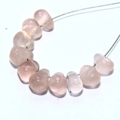 Rose Quartz Smooth Drop Beads Briolette Natural Loose Gemstone Making Jewelry - Image 1 of 4