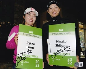 HINAKO SHIBUNO AYAKA FURUE SIGNED AUTO'D 8X10 PHOTO BAS COA LPGA TOUR CHAMP B - Picture 1 of 1