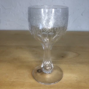 1877 Antik US Federal Glas Weinkelch SELTEN 5" H x 2,25" Durchmesser GRAVIERT - Bild 1 von 10