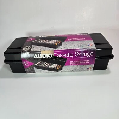 Vintage Alpha 15 Capacity Audio Cassette Tape Storage Case Holder Hard Plastic - Image 1 of 4
