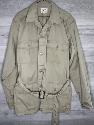 Chaqueta Militar Vintage Para Hombre XL Tilley Durable Abotonada Beige Poli Algodón Foto 1 de 4