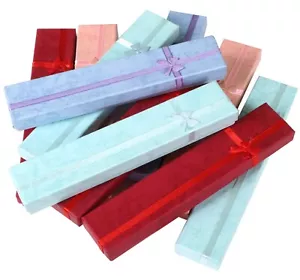 TRIXES 10 Luxury Long Rectangular Gift Boxes NEW Jewellery Necklace Bracelet Box - Picture 1 of 12