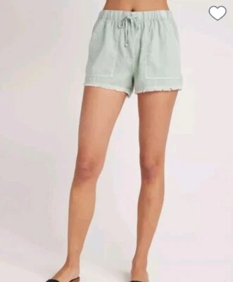 Bella Dahl Anthropologie drawstring M sage green shorts Tencel Beach Summer - Image 1 of 4