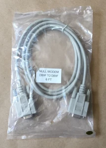 6FT DB9 TO DB9 Female TO Female 9 PIN Null Modem Serial Cable Brand New - Afbeelding 1 van 2
