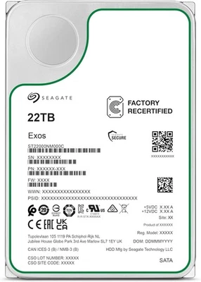 Seagate ST22000NM000C 22TB 3.5" SATA HDD Enterprise Helium recertified NEU - Bild 1 von 3