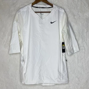 Nike Baseball Pullover 3/4 Sleeve Hot Jacket White Mens Size Small 897383-100 - Picture 1 of 8