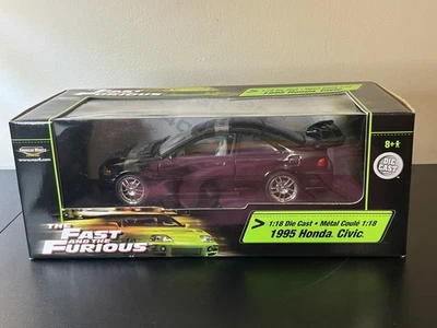 Fast & The Furious Honda Civic 1995 diecast escala 1/18 American Muscle Foto 1 de 4