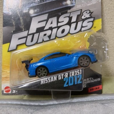 Mattel Fast & Furious R35 GT-R Diecast Car 1/55 Brian - Immagine 1 di 3