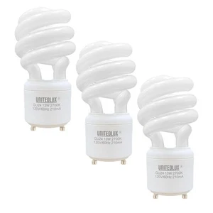 13Watt T2 Spiral CFL GU24 2 Prong Light Bulb Base 2700K 900lm 120v 60Hz Light - Picture 1 of 7