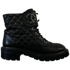 Chanel Damen Stepp CC Stiefeletten Schwarz EU 40 / UK 7 - Bild 1 von 15