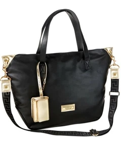Neu ohne Etikett Versace Parfum schwarz gold veganes Leder Umhängetasche Tasche Fitnessstudio  - Bild 1 von 1