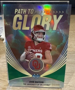 2025 Bowman Chrome U John Mateer Path To Glory Green Refractor #D /99 - Oklahoma - Bild 1 von 2