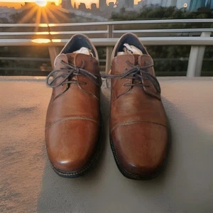 Rockport Herren Braun Leder Obermaterial Schnürschuhe Leger/Kleid Schuhe Größe 8,5 Weite - Bild 1 von 14