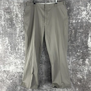 LL Bean Size 40 Flat Front Career Chino Pants Gray Straight Leg Button Zip - Picture 1 of 11