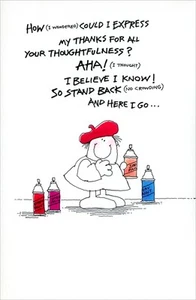 Unbenutzte Vintage lustige DANKE Karte, "Spray Paint" von American Greetings + ✉ - Bild 1 von 6