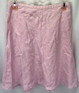 Falda acampanada forrada 100 % lino algodón rosa Petite 6P Grace Elements para mujer - Imagen 1 de 8