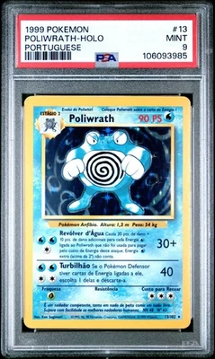 1999 Pokemon Portuguese Base Set Poliwrath Holo #13 PSA 9 MINT - Image 1 of 2