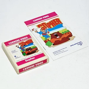 1983 CARRERE VIDEO Tigervision ATARI VCS 2600 Game Cartridge GOPHER + Anleitung  - Bild 1 von 2