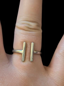 925 Sterling Silber Ring offener Stab verstellbar ruhen Größe 7,25  - Bild 1 von 11