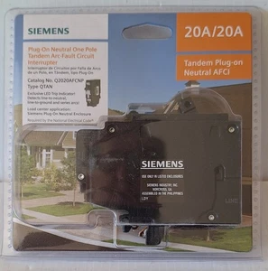 ENCHUFE TÁNDEM SIEMENS NEUTRO AFCI 20AMP Q2020AFCNP ENVÍO GRATUITO - Imagen 1 de 2