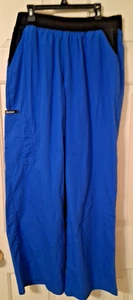 CHEROKEE Unisex SZ M Royal Blue Scrub Pants Elastic Waist Cargo Pocket ST #1031 - Picture 1 of 6