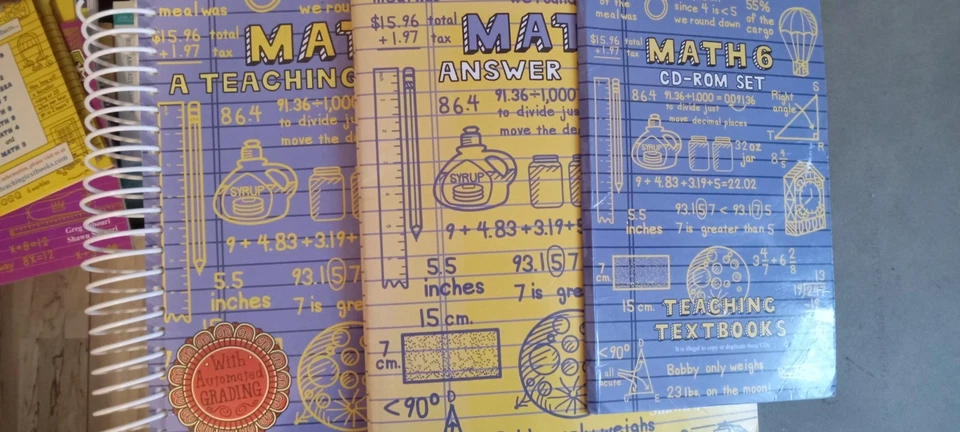 Homeschool Math 6 Teaching Textbook Answer Booklet & 6 CD Rom Set - Image 1 of 1