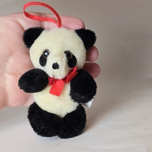 Lindo arco vintage de felpa estilo japonés con adorno de oso panda de lana Lillian Vernon años 80 - Imagen 1 de 24