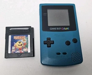 Nintendo Game Boy Color Handheld System Teal Tested & Works with Pacman Game - Picture 1 of 13