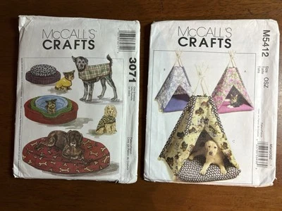 McCall's Crafts Sewing Patterns 3071 & M5412 tent Dog Coat Dog & Cat Bed Uncut - Image 1 of 3