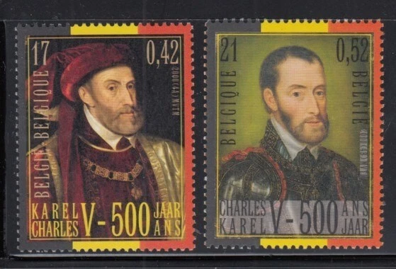BELGIUM Holy Roman Emperor Charles V MNH set - Image 1 of 1