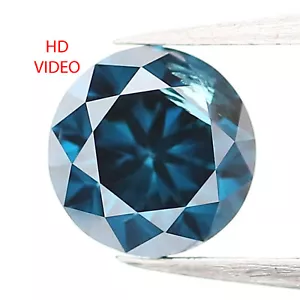 Diamante redondo suelto natural de 0,34 quilates con forma redonda de 4,40 mm color azul LQ931 - Imagen 1 de 8
