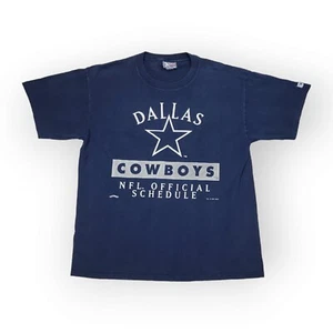 Vintage Nutmeg Mills 1995 Dallas Cowboys Official Schedule T Shirt Men's Size XL - Picture 1 of 10