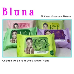 Bluna Makeup Remover Tissue Cleansing Wipes Facial Make-up Towlette 30 Sheets - Picture 1 of 6