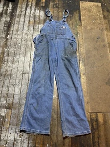 Carhartt Latzhose blau Denim Latzhose gebraucht Größe 34 x 30 Erwachsene - Bild 1 von 6