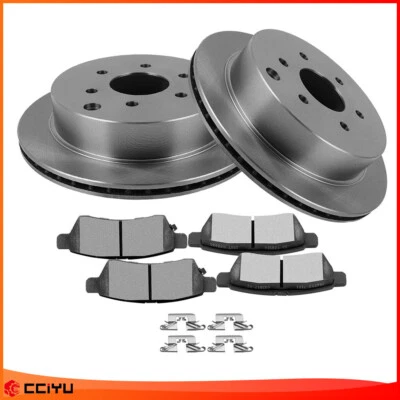 Rear Brake Rotors Ceramic Pads For Nissan 2005- 2015 Xterra 2005- 2019 Frontier - Image 1 of 4