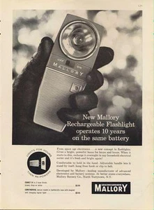 1962 Mallory PRINT AD Batterien wiederaufladbare Taschenlampe Wissenschaft tolles Dekor - Bild 1 von 1