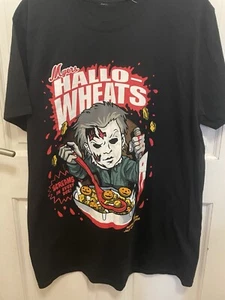 Halloween Myers Mike Hallo Wheats Black T Shirt Fruit Loom Adult Large L Mens - Picture 1 of 3