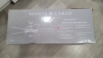 Ceiling Fan Light Monte Carlo Colony LED 52" 5 Rev Blades Glass Fixture Missing - Image 1 of 4