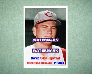 Dave Skaugstad Cincinnati Redlegs 1957 Style Custom Baseball Art Card - Picture 1 of 2