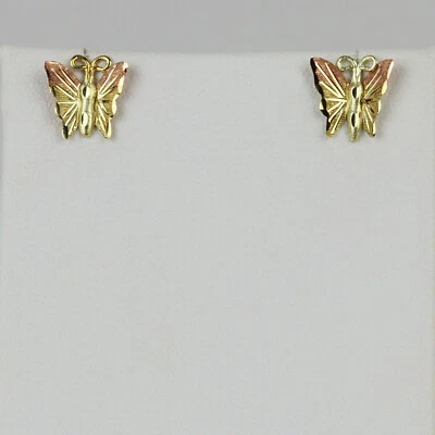 Cute Coleman Co. 14k Rose, Yellow Gold Women's "Butterfly" Stud Earrings - Image 1 of 2