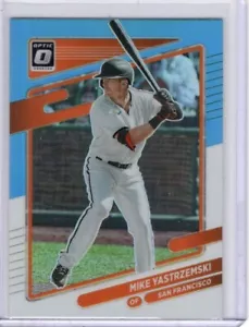 2021 Optic Carolina Blue and White Prizm #103 Mike Yastrzemski Giants - Picture 1 of 1
