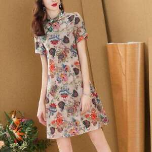 Silk Dress Ladies Mid - Length Chinese Style