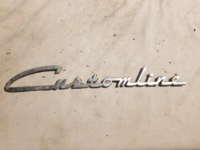 Original 1956 Ford Customline BM-7025622-B Script Emblem Broken Qty 1 - Image 1 of 4