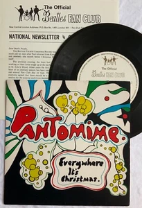 THE BEATLES -Fourth Christmas Record 'Pantomime'- Rare 1966 Flexi disc + Insert - Picture 1 of 5
