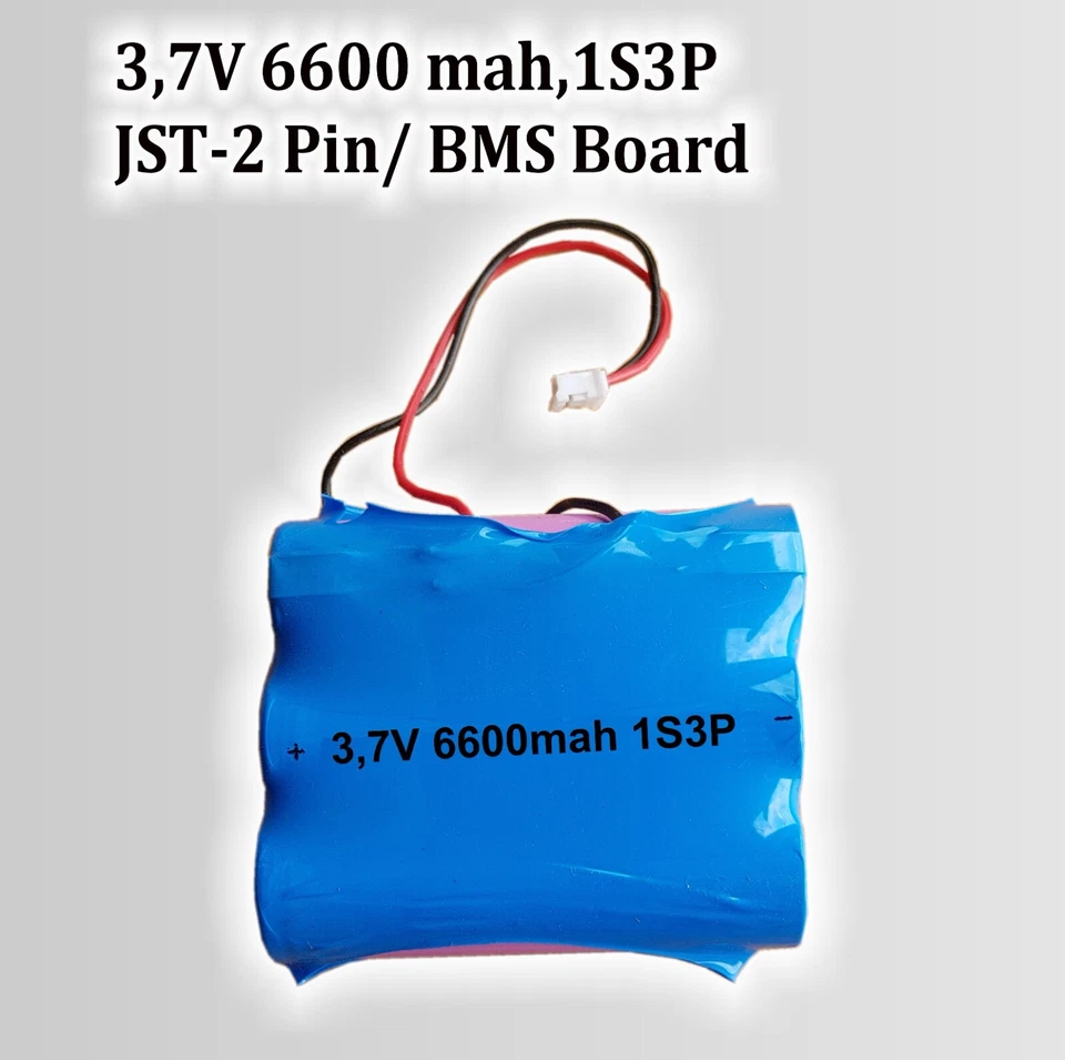 Akku Pack  3.7V 6600mAh Li-Ion  mit JST-PH Connector, Schutzschaltung BMS 1S3P - Bild 1 von 1