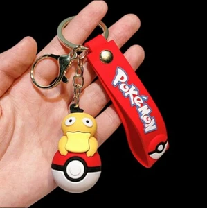 POKEMON PIKACHU POKEBALL KEYRING KEYCHAIN 3D RUBBER BACKPACK CAR/HOUSE KEYS! - Picture 1 of 1
