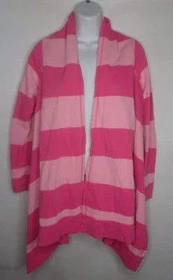 LILLY PULITZER Norma Cardigan Size XS Pink Striped Asymmetrical Hem Cover Up - Image 1 of 4