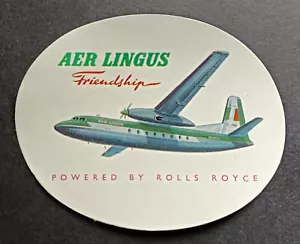 AER LINGUS FOKKER F.27 FRIENDSHIP - UNUSED MINT LUGGAGE LABEL - Picture 1 of 1