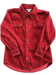 NWOT Hartstrings Boys (6) Red Corduroy Button/Dn L/Sleeve Shirt